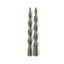 Zodax 12" Dried Sage Lumire Twist Formal Taper Candles, Set of 12 Holiday Table Dcor