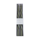 Zodax 12" Dried Sage Lumire Twist Formal Taper Candles, Set of 12 Holiday Table Dcor