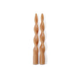 Zodax 10" Desert Beige Lumire Twist Formal Taper Candles, Set of 12 Holiday Table Dcor