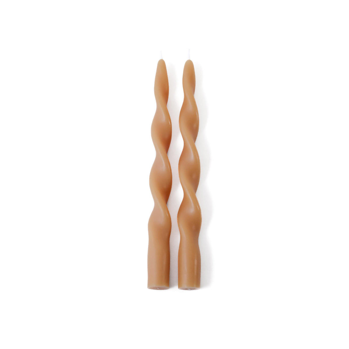 Zodax 10" Desert Beige Lumire Twist Formal Taper Candles, Set of 12 Holiday Table Dcor