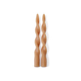 Zodax 10" Desert Beige Lumire Twist Formal Taper Candles, Set of 12 Holiday Table Dcor