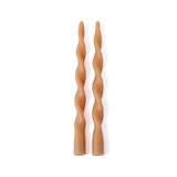 Zodax 12" Desert Beige Lumire Twist Formal Taper Candles, Set of 12 Holiday Table Dcor