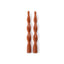 Zodax 10" Amber Dune Lumire Twist Formal Taper Candles, Set of 12 Holiday Table Dcor