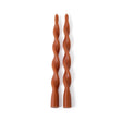 Zodax 12" Amber Dune Lumire Twist Formal Taper Candles, Set of 12 Holiday Table Dcor