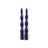 Zodax 10" Twilight Indigo Lumire Twist Formal Taper Candles, Set of 12 Holiday Table Dcor