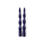 Zodax 10" Twilight Indigo Lumire Twist Formal Taper Candles, Set of 12 Holiday Table Dcor