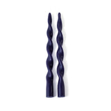 Zodax 12" Twilight Indigo Lumire Twist Formal Taper Candles, Set of 12 Holiday Table Dcor