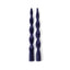 Zodax 12" Twilight Indigo Lumire Twist Formal Taper Candles, Set of 12 Holiday Table Dcor