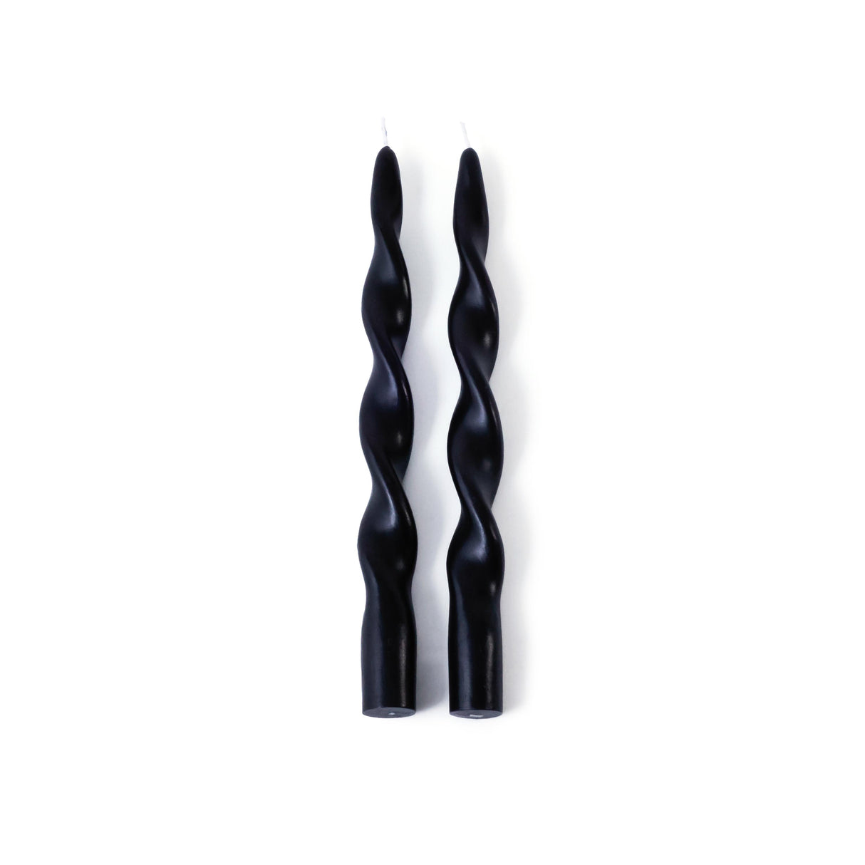 Zodax 10" Black Lumire Twist Formal Taper Candles, Set of 12 Holiday Table Dcor