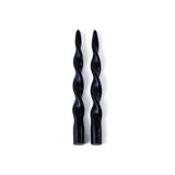 Zodax 10" Black Lumire Twist Formal Taper Candles, Set of 12 Holiday Table Dcor