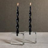 Zodax 10" Black Lumire Twist Formal Taper Candles, Set of 12 Holiday Table Dcor
