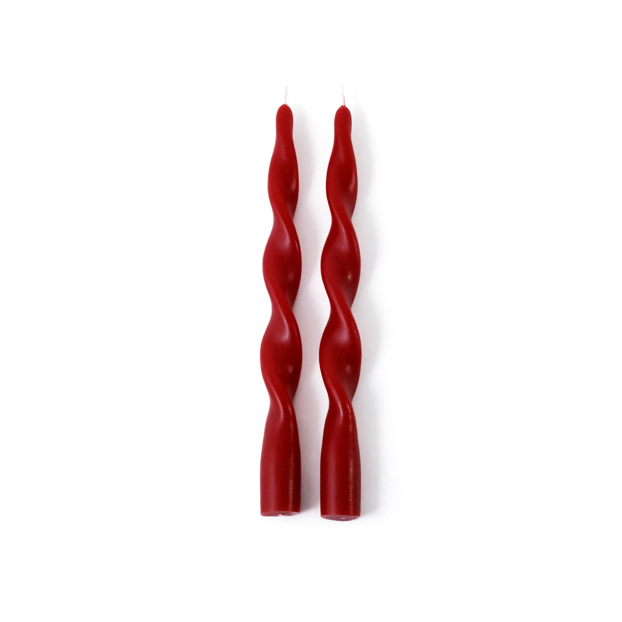Zodax 10" Crimson Red Lumire Twist Formal Taper Candles, Set of 12 Holiday Table Dcor