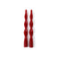 Zodax 10" Crimson Red Lumire Twist Formal Taper Candles, Set of 12 Holiday Table Dcor