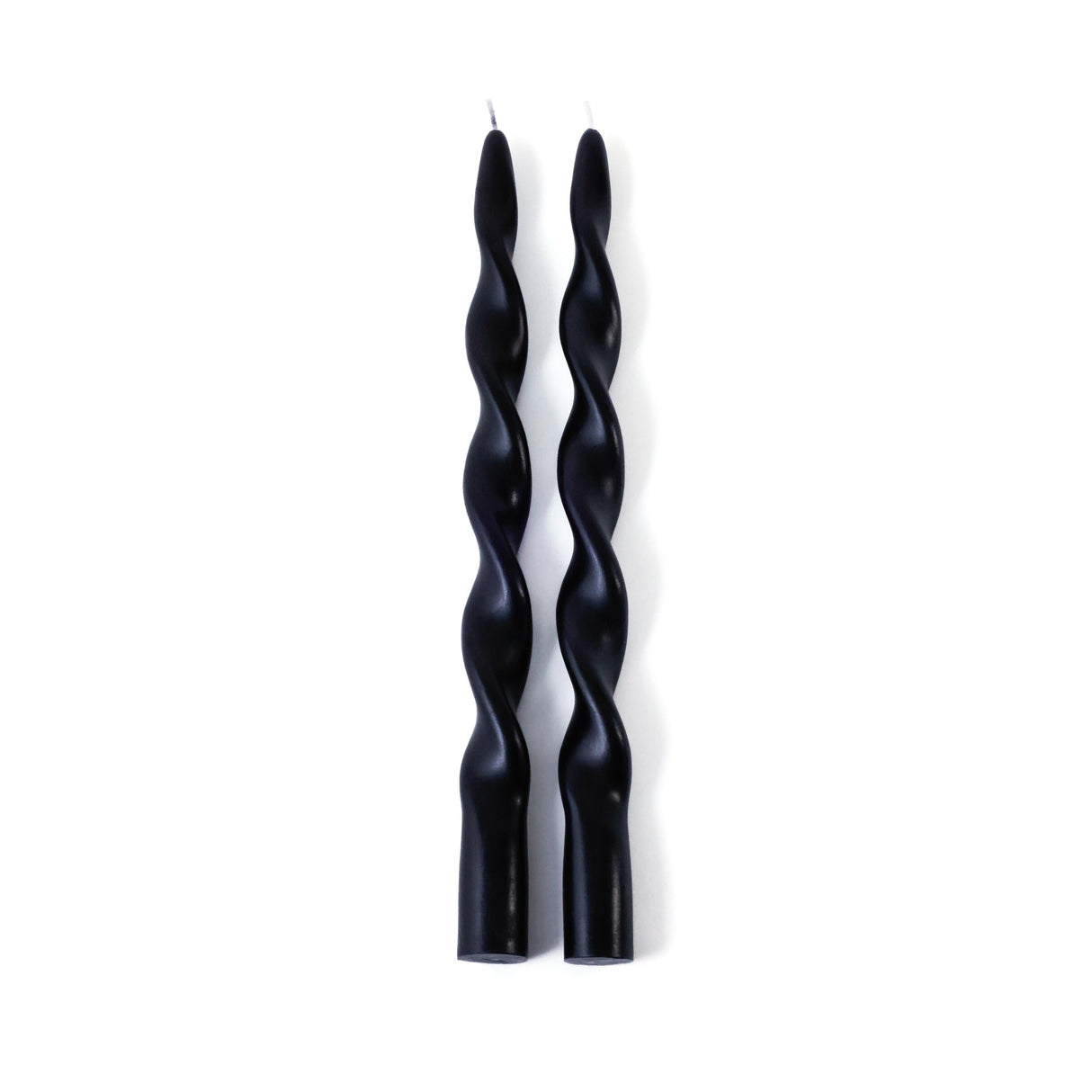 Zodax 12" Black Lumire Twist Formal Taper Candles, Set of 12 Holiday Table Dcor