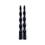 Zodax 12" Black Lumire Twist Formal Taper Candles, Set of 12 Holiday Table Dcor