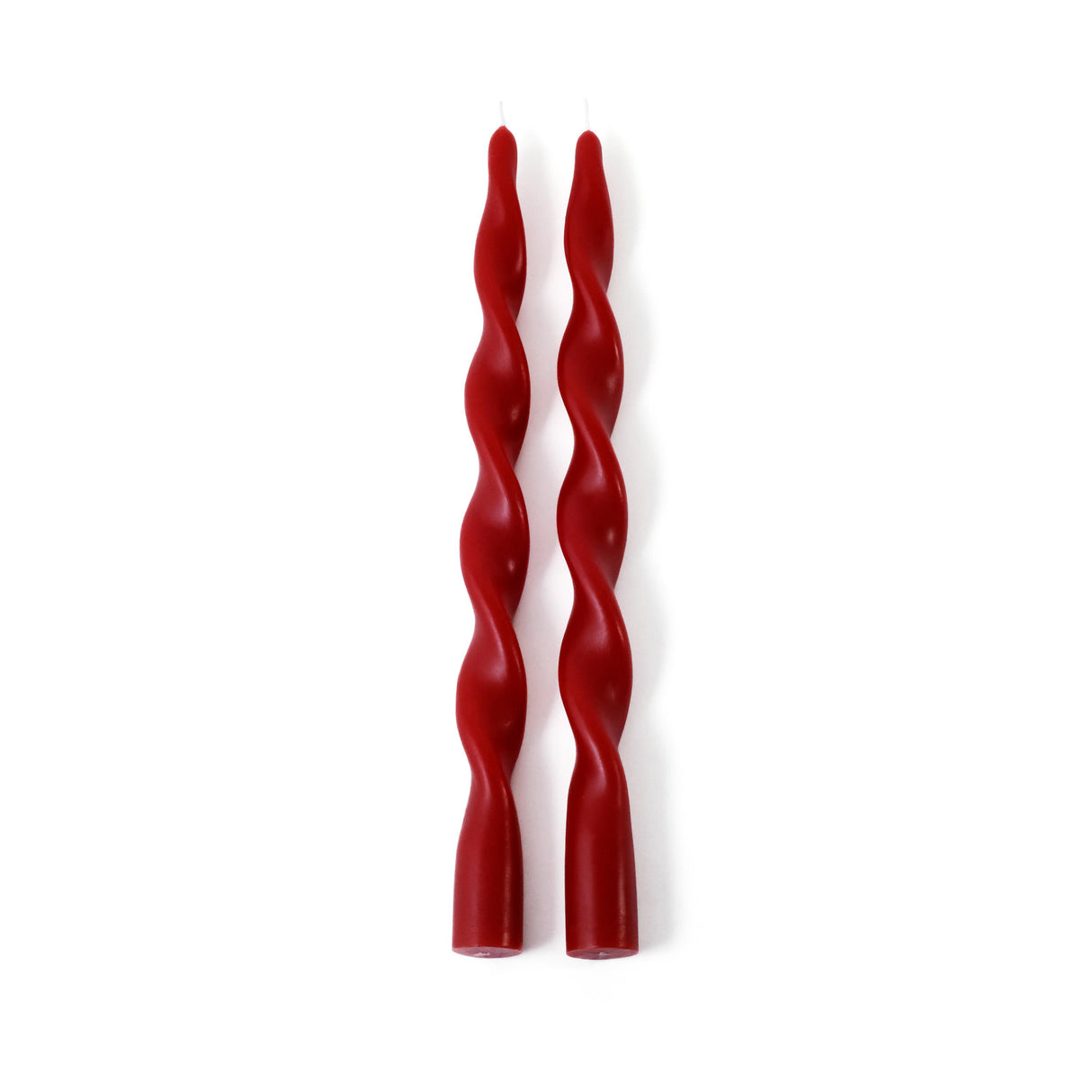 Zodax 12" Crimson Red Lumire Twist Formal Taper Candles, Set of 12 Holiday Table Dcor