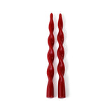 Zodax 12" Crimson Red Lumire Twist Formal Taper Candles, Set of 12 Holiday Table Dcor