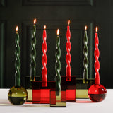 Zodax 12" Crimson Red Lumire Twist Formal Taper Candles, Set of 12 Holiday Table Dcor