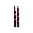 Zodax 10" Burgundy Lumire Twist Formal Taper Candles, Set of 12 Holiday Table Dcor