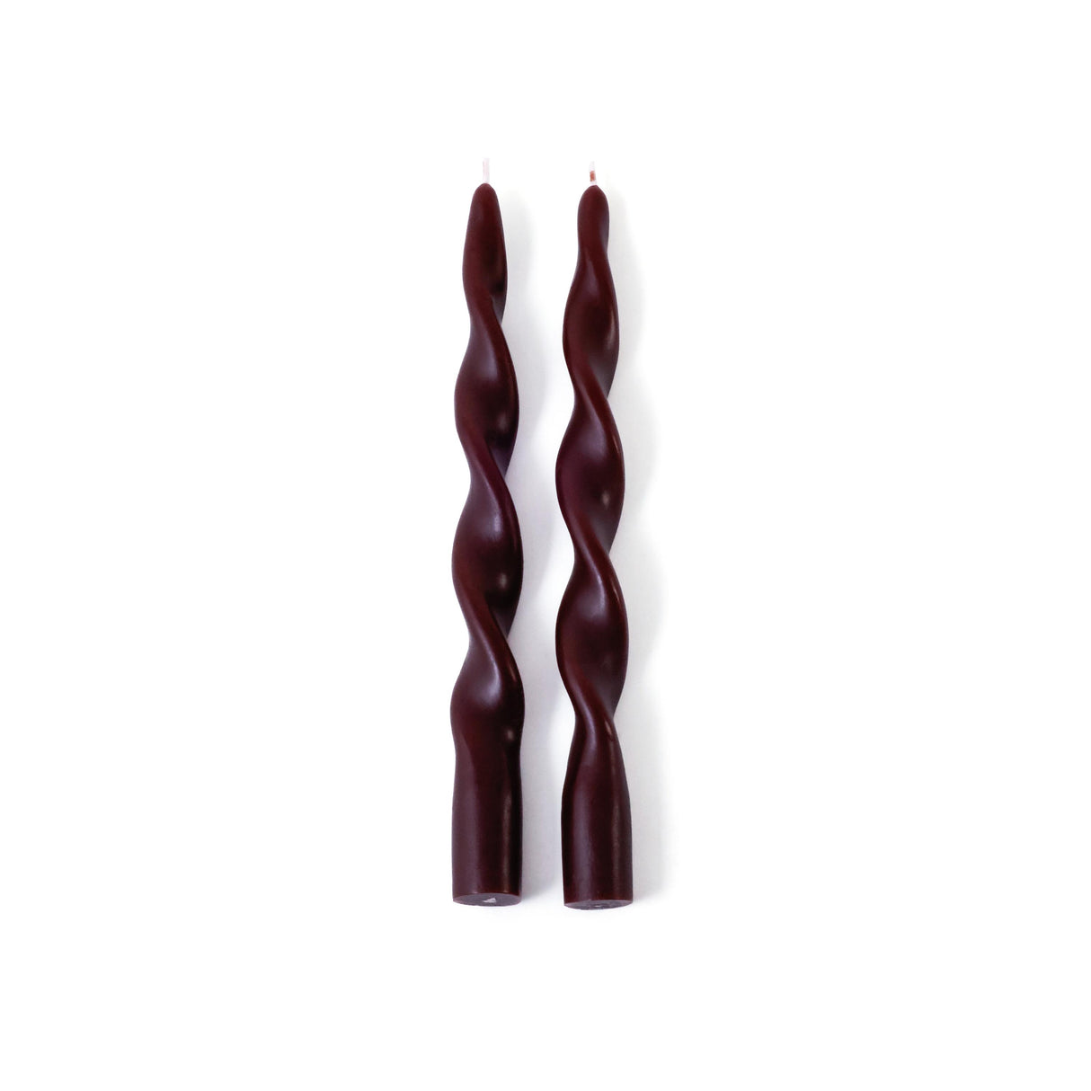 Zodax 10" Burgundy Lumire Twist Formal Taper Candles, Set of 12 Holiday Table Dcor