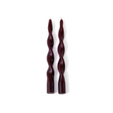 Zodax 10" Burgundy Lumire Twist Formal Taper Candles, Set of 12 Holiday Table Dcor