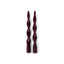 Zodax 10" Burgundy Lumire Twist Formal Taper Candles, Set of 12 Holiday Table Dcor