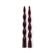 Zodax 12" Burgundy Lumire Twist Formal Taper Candles, Set of 12 Holiday Table Dcor