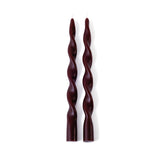 Zodax 12" Burgundy Lumire Twist Formal Taper Candles, Set of 12 Holiday Table Dcor