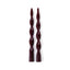 Zodax 12" Burgundy Lumire Twist Formal Taper Candles, Set of 12 Holiday Table Dcor