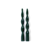 Zodax 10" Alpine Green Lumire Twist Formal Taper Candles, Set of 12 Holiday Table Dcor