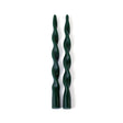 Zodax 12" Alpine Green Lumire Twist Formal Taper Candles, Set of 12 Holiday Table Dcor
