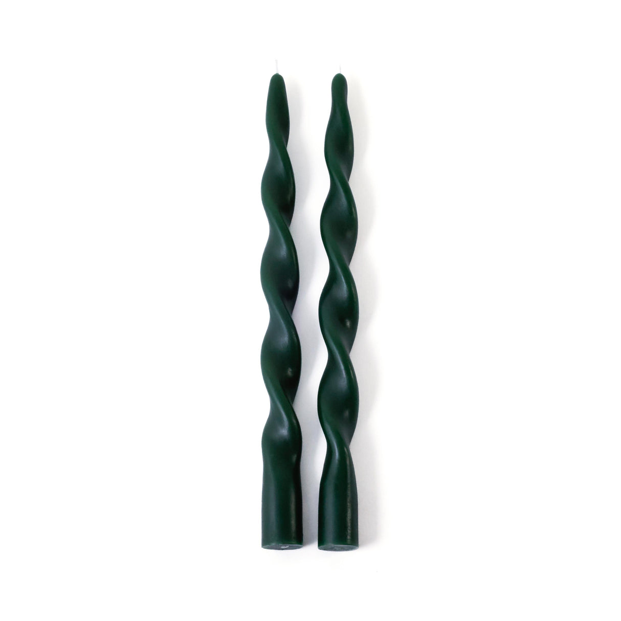 Zodax 12" Alpine Green Lumire Twist Formal Taper Candles, Set of 12 Holiday Table Dcor