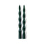 Zodax 12" Alpine Green Lumire Twist Formal Taper Candles, Set of 12 Holiday Table Dcor