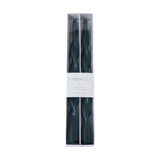 Zodax 12" Alpine Green Lumire Twist Formal Taper Candles, Set of 12 Holiday Table Dcor
