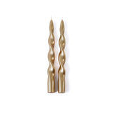 Zodax 10" Gold Lumire Twist Formal Taper Candles, Set of 12 Holiday Table Dcor