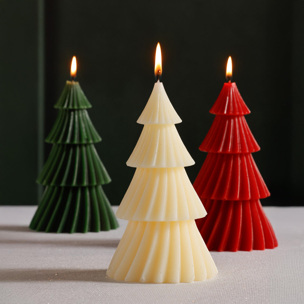Zodax Ivory Twinkle Tree Decorative Holiday Candles, Set of 6