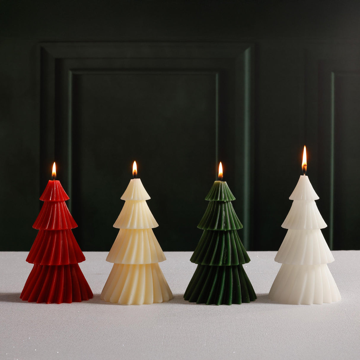 Zodax Ivory Twinkle Tree Decorative Holiday Candles, Set of 6