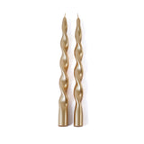 Zodax 12" Gold Lumire Twist Formal Taper Candles, Set of 12 Holiday Table Dcor