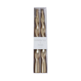 Zodax 12" Gold Lumire Twist Formal Taper Candles, Set of 12 Holiday Table Dcor