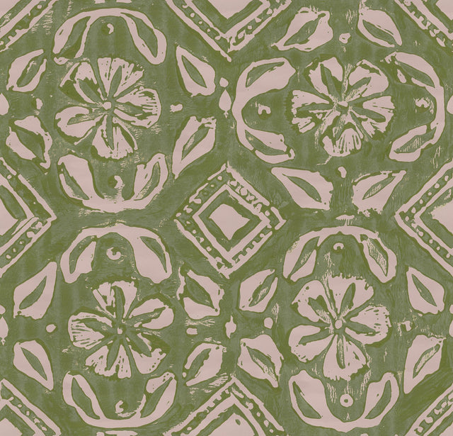 MindTheGap CHIMNEY CAKE Apple GREEN/LIGHT PINK Wallpaper