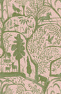 MindTheGap THE ENCHANTED WOODLAND Dawn GREEN/PINK Wallpaper