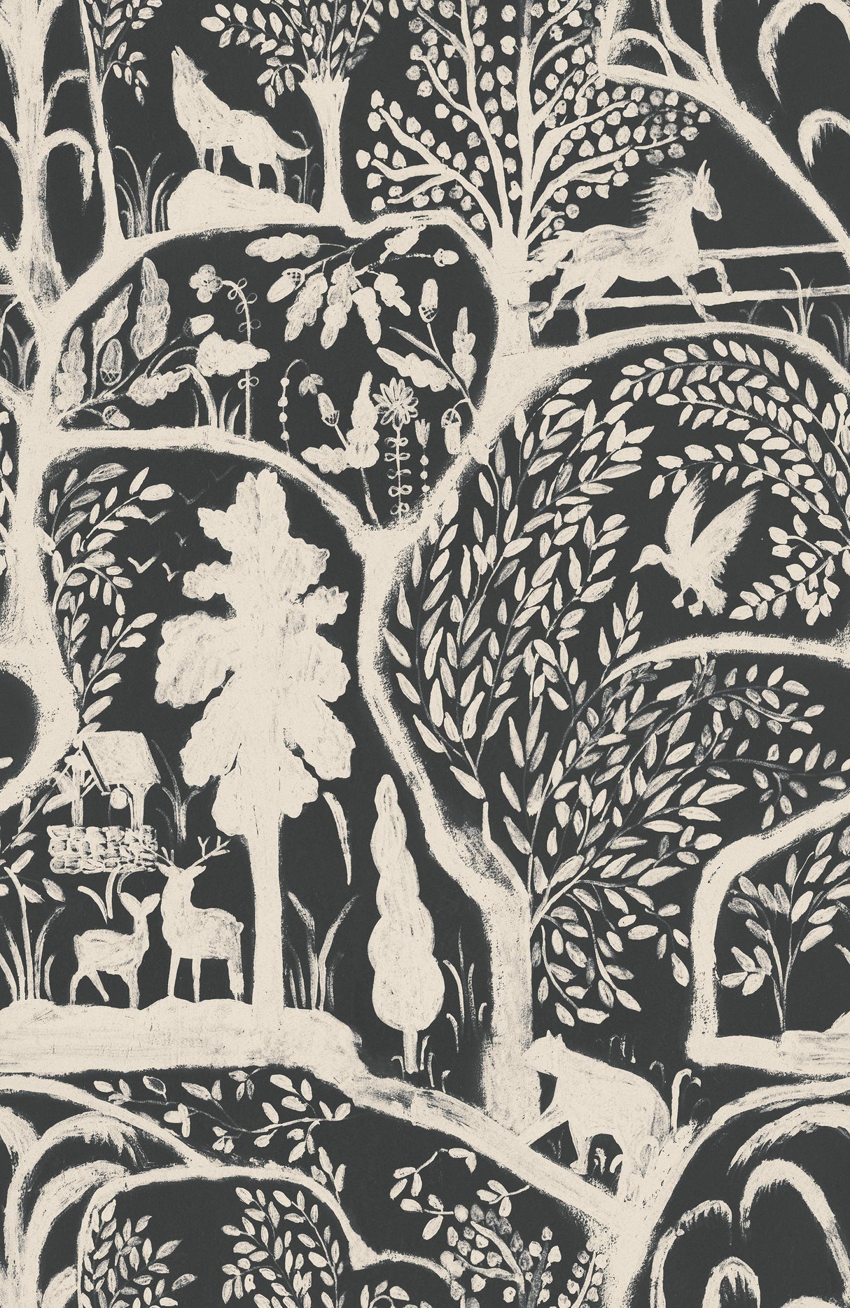 MindTheGap THE ENCHANTED WOODLAND Equinox BLACK/TAUPE Wallpaper