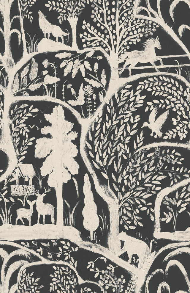 MindTheGap THE ENCHANTED WOODLAND Equinox BLACK/TAUPE Wallpaper