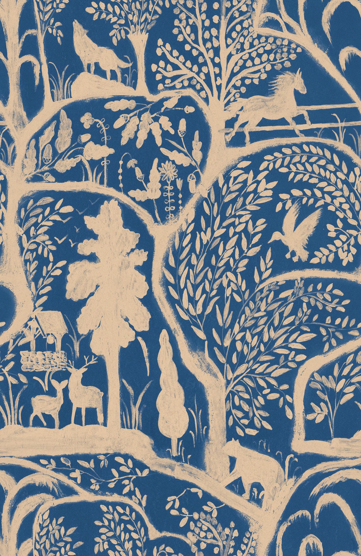 MindTheGap THE ENCHANTED WOODLAND Twilight BLUE/BEIGE Wallpaper