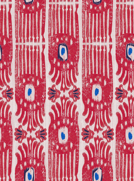MindTheGap IKAT Raspberry Ripple RED/WHITE/BLUE Wallpaper