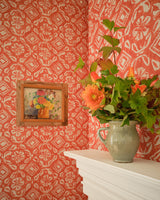 MindTheGap WALLFLOWER Clementine ORANGE/TAUPE Wallpaper