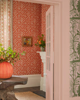 MindTheGap WALLFLOWER Clementine ORANGE/TAUPE Wallpaper