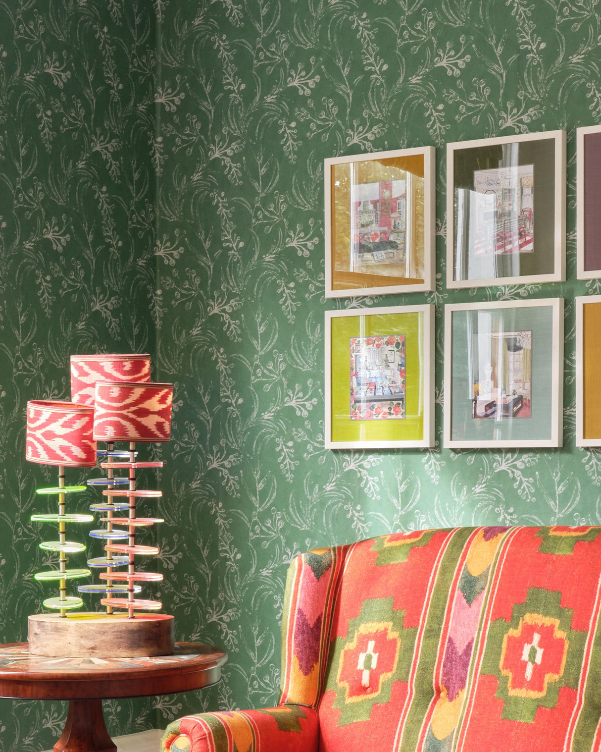 MindTheGap WALLFLOWER Moss GREEN/WHITE Wallpaper