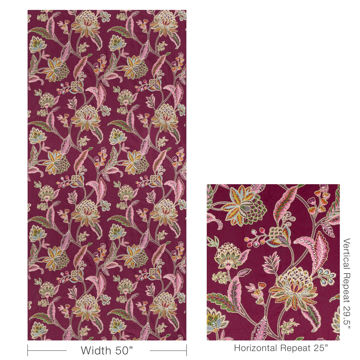 Brunschwig & Fils TROPEZ EMB PLUM Drapery Fabric