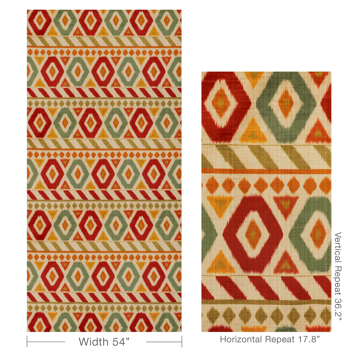 Brunschwig & Fils UZBEK VELVET GREEN/RED Fabric